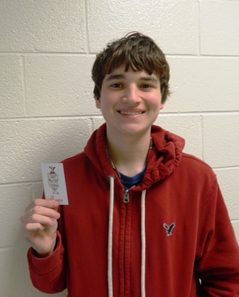 Sophomore Ethan Caldwell wins Chick-fil-a biscuit for week of March 25, 2013