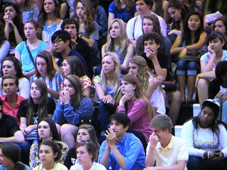 Students celebrate spring sports successes at pep rally