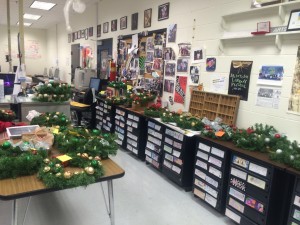 The club spent the Thursday before Thanksgiving break to make the wreaths.