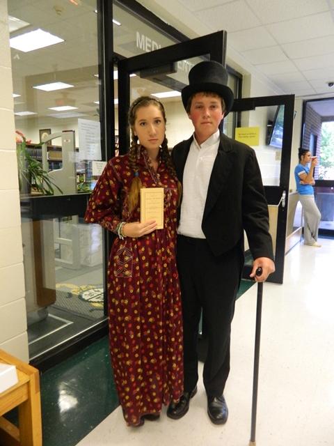 Claire+Bertram+and+Brad+Manning%2C+seniors%2C+dress+up+for+decades+day+during+homecoming+spirit+week+September.+Photo+by+Sammie+Eskew.+