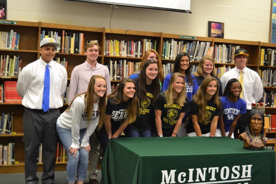 The class of 2014 participates in last athletic signing of the year