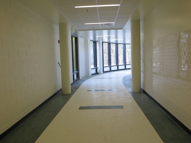 The entrance on the English side of the walkway.