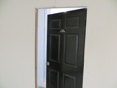 The door at the entrance from the math and science wing.