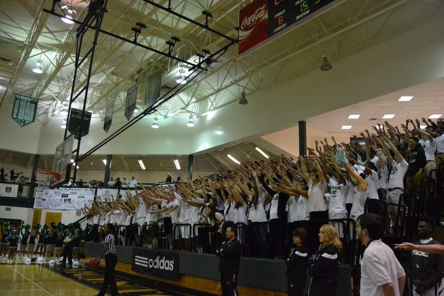The student section declared the game a White Out and cheered both teams to a victory. 