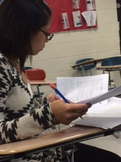 Senior Lexy Webb studies for exams. 