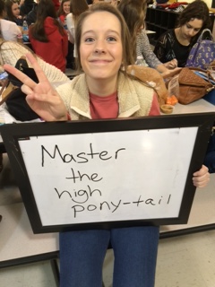 Junior Lindy Simmons showing off her resolution.