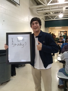 Sophomore Jack Dee shows off his goal for the 2015 year.