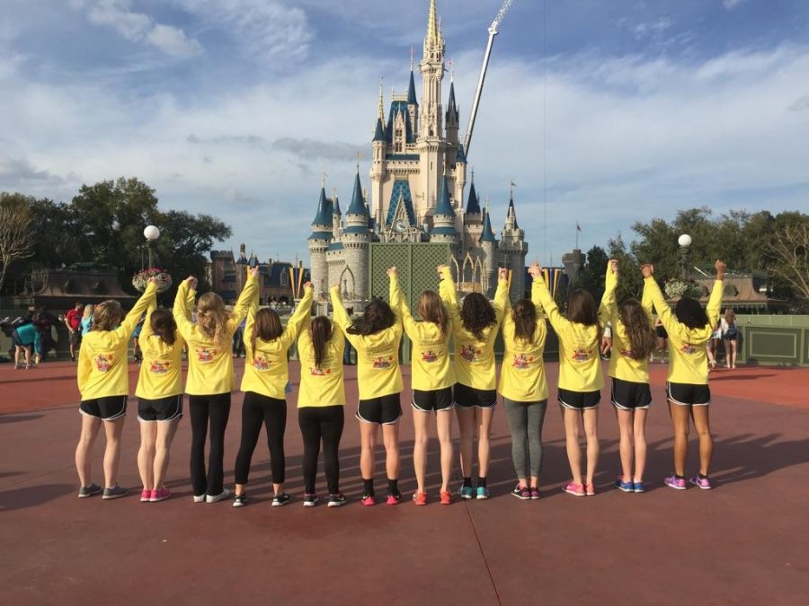 The+Chiefettes+unite+as+they+enter+Disney+World.