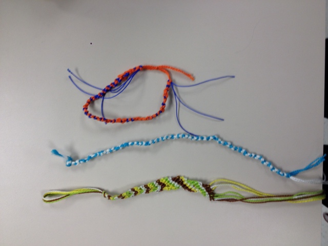 Mrs. Togneri's students made friendship bracelets in various designs.