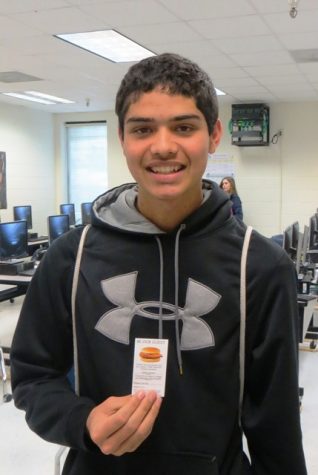 Junior Nick Gomez found the Chick-fil-a C and won a coupon for a free chicken sandwich.