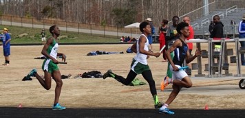 Junior Nathan Stembridge competes in the 4x800 meter race.