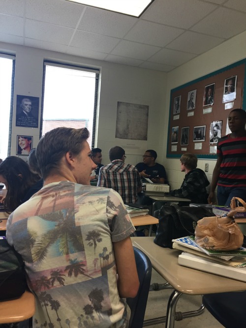 Students discuss the topic of love in British literature class.