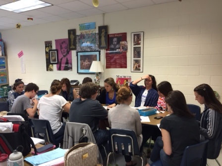 Students in Mrs. Wallss English class analyze a novel.