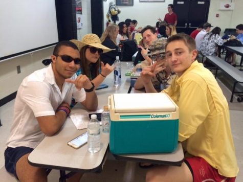 Seniors Raven Tilton, Greg ...., Konnor Hapke, and Cedrik Meyer getting pumped for Spring Break