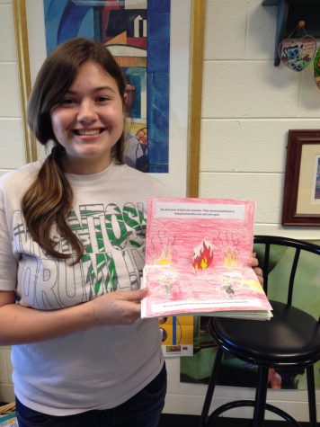 Sophomore Abby Giordano made a children's pop-up book.