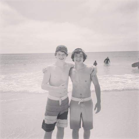 Juniors Adam Gallagher and Michael Zwach spend their break on the beach. 
