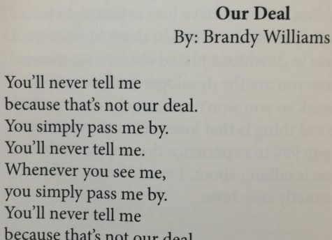 One of the poems in the magazine, this one by student Brandy Williams. 