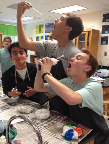 Sophomores Jefffery Magee, Christian Datillo and Dominic D' Auria explore the dangers of science.