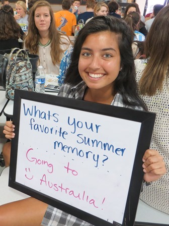 Junior, Alexandra Dumas enjoyed her camp in Australia the most.