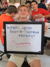 Freshman, Corbin Cox enjoyed swimming most this summer.
