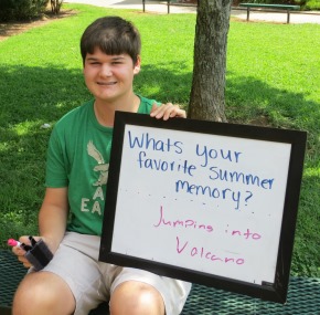 Senior, Price Burnett shows his excitement for his summer memories.