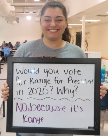 Senior, Alaina Tomashewsky would not vote for Kanye, due to his personality.