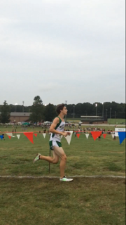 Freshman Shane Karafanda competes in the Carrolton meet on Saturday, Sept. 12.