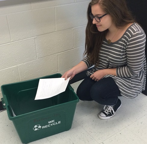 Sophomore, Jayna Lobl said, "My favorite part of environmental club is recycling with my friends after school."