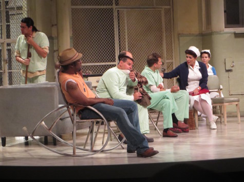 The patients participate in their daily therapy session in which Nurse Ratched picks at the patients problems until they reach a point of extreme submissiveness and docile behavior.