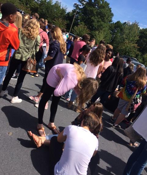 Students were waiting over thirty minutes for the fire drill to be over.