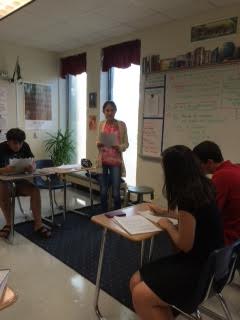 Freshman Arissa Gauvin debates about the use of photo ID.