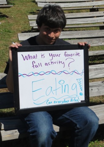 Senior Christopher "Crispy" Greco enjoys eating during the Fall season.