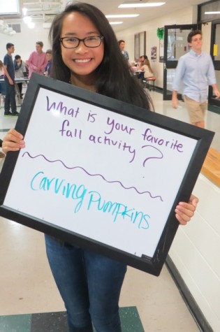 Sophomore Kaili Boyes enjoys carving jack-o-lanterns during the Halloween season.
