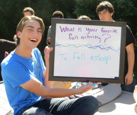 Senior Kyle Hamlin enjoys falling asleep during the Fall.