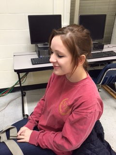 AP Lang student Brianna Griffin closes her eyes to enjoy Meditation Monday.