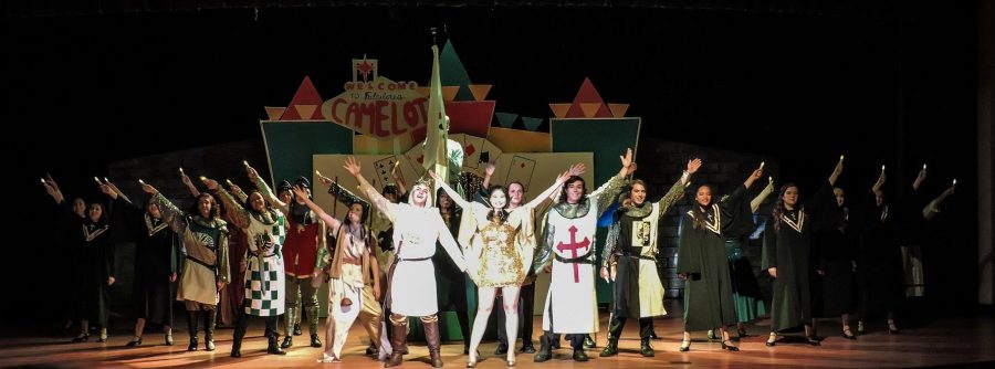 Students perform in "Spamalot"
