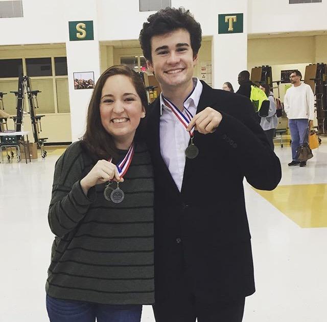Seniors Christina Cortes and Xander Wilson won first place medals at the region tournament at Ola High School, which qualified them to compete in the state tournament where they placed fourth.
