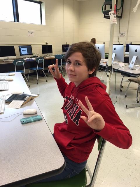 Junior Veronica Lyons with senior Emily Ward designed a map of Hogwarts for the project. 