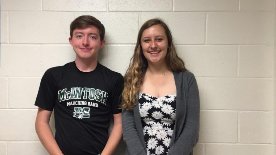 Juniors Doug Morris and Riley Carrahers are next season's drum majors. 