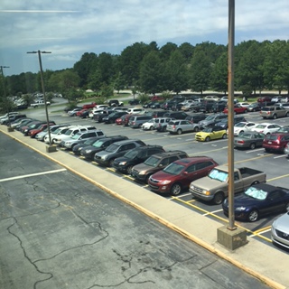 The McIntosh parking lot is  filled up as usual. 