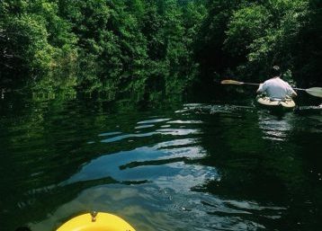 Seniors Harry Immel and Elise Mackanych enjoy a typical day of paddling.
