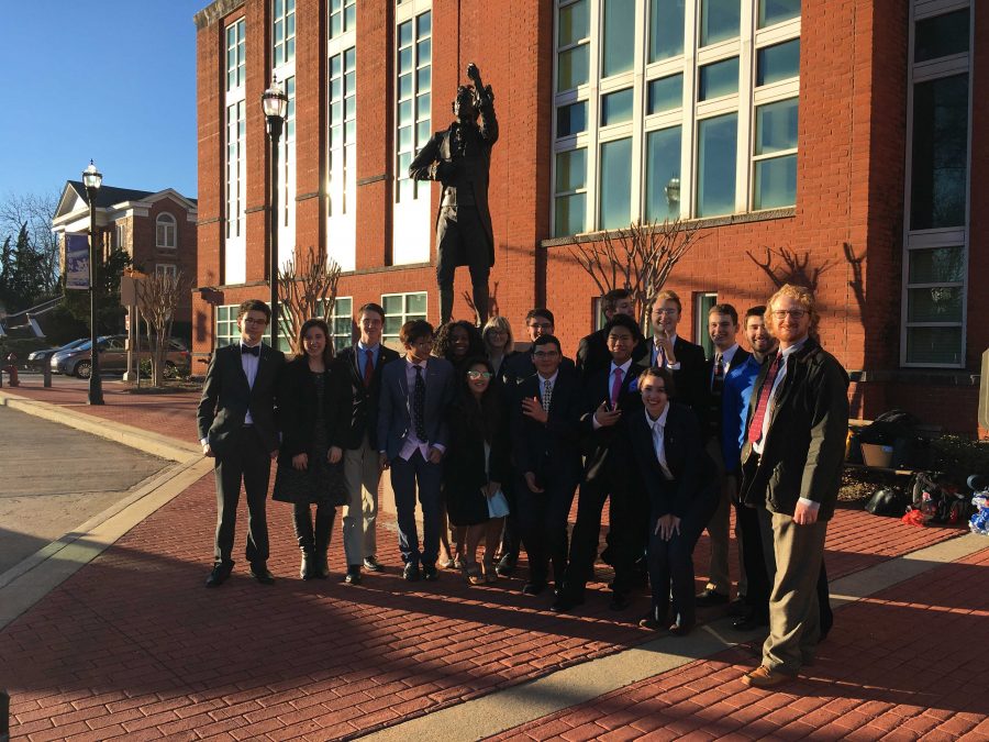 The McIntosh mock trial team argue their case in a civil lawsuit during the Jan. 29 competition in Henry County.