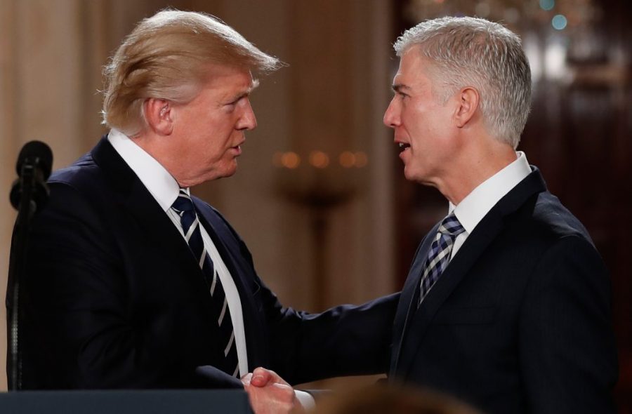 President+Trump+shakes+hand+with+nominee+Neil+Gorsuch+after+nominating+him+for+Supreme+Court.+Photo+courtesy+of+share.america.gov.