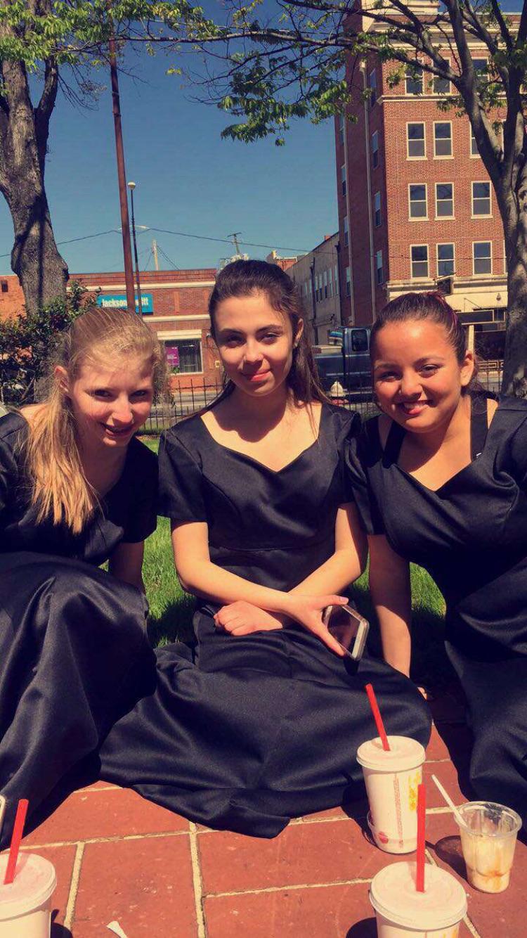 Freshmen Emma McKay, Raquel Baston, and Amy Negrete enjoy their time spent at LGPE.