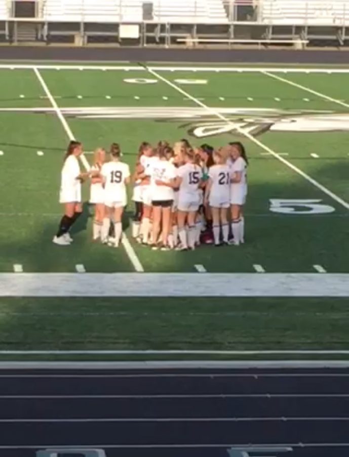 The girls soccer prepare to take on Pike County High School at home on April 11.