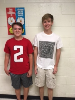 Brett Goss (left) and Duffy Weldon (right) are the 2017 marching band drum majors.