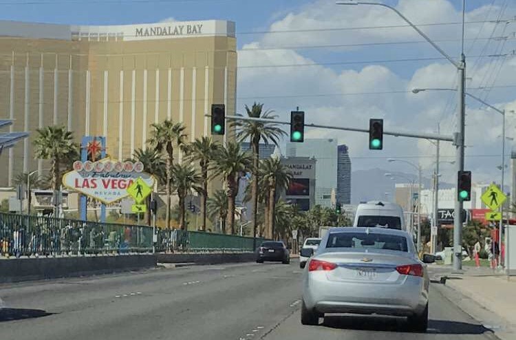 Paddock shot from the 32nd floor of the Mandalay Bay hotel on the Las Vegas Strip.