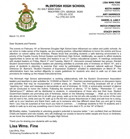 McIntosh Responds to Proposed Student Walkout