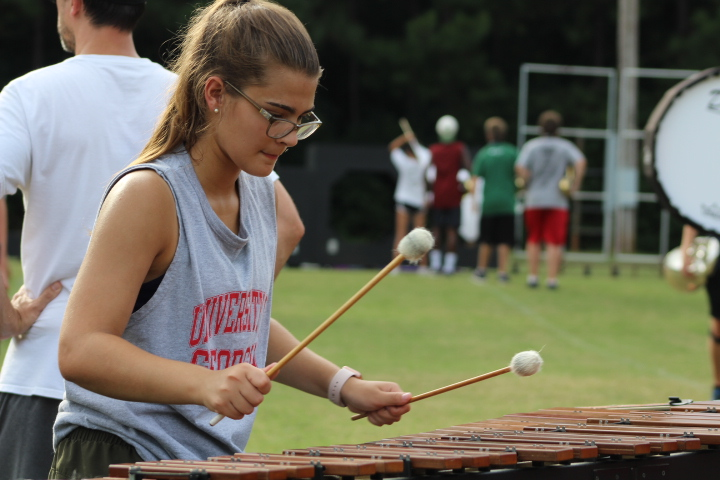 Sophomore Brianna Perez plays the marimba.