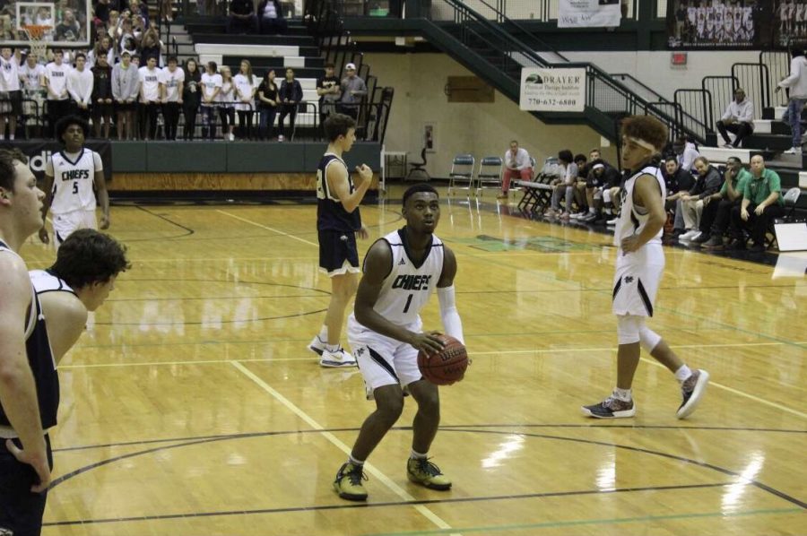 Carpenter up at the free throw line against Landmark Christian School on November, 8.